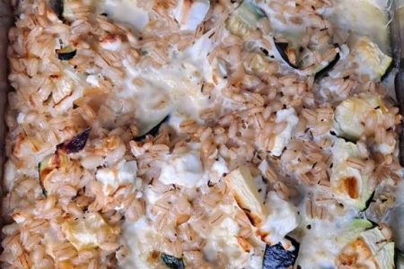 gratin d'orge perlé aux courgettes