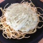 Spaghetti à la crème de feuilles de chou-fleur