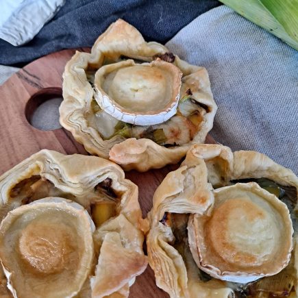 panier feuilleté poireau et chèvre