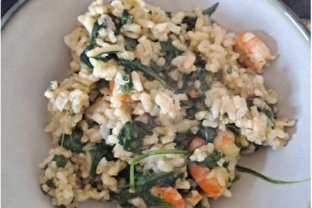 Risotto aux épinards et crevettes