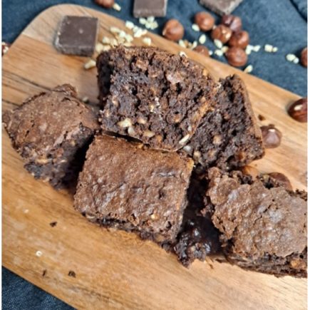 carrés fondants au chocolat et à la noisette