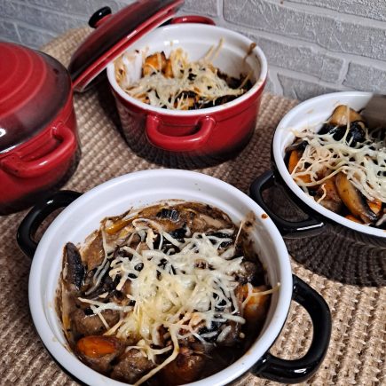 Cassolette aux champignons et aux crevettes