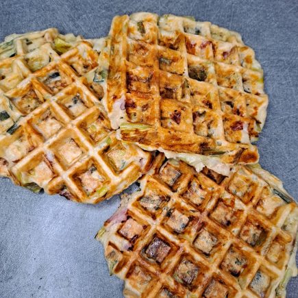 Gaufre poireau jambon
