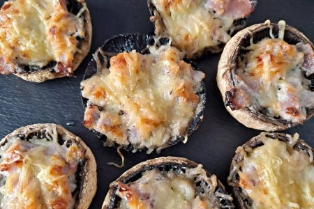 champignon farci au roquefort et au jambon