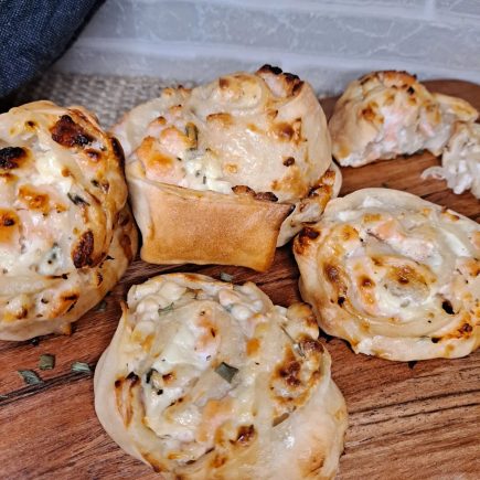 Pizza roulée au saumon et mascarpone