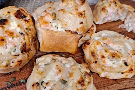 Pizza roulée au saumon et mascarpone