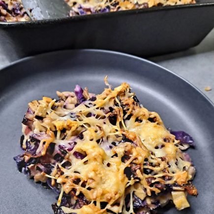 gratin de crozet au chou rouge