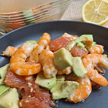 salade crevettes, avocat et pamplemousse
