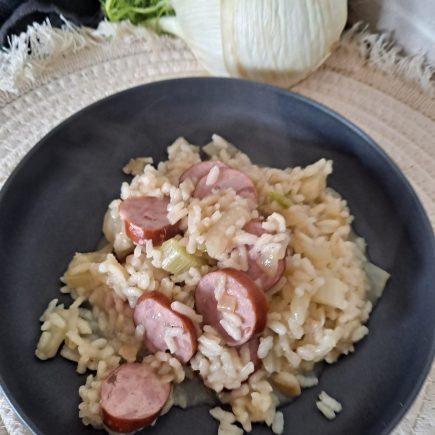 risotto au fenouil et saucisses fumées