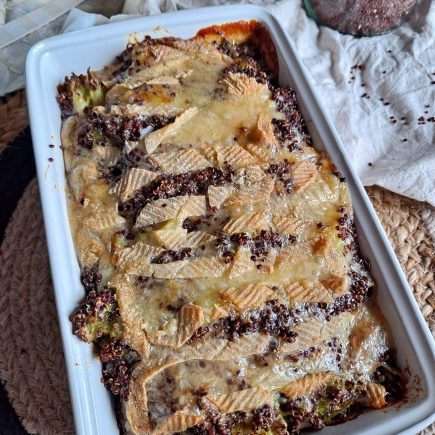 gratin de brocoli et quinoa au maroilles