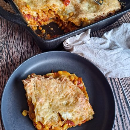 lasagnes végétariennes pois cassés et aubergines