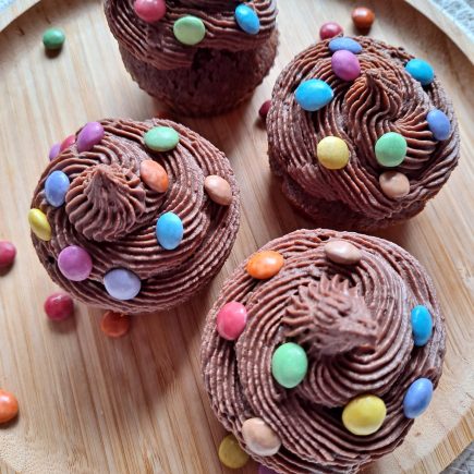 cupcake au chocolat et smarties