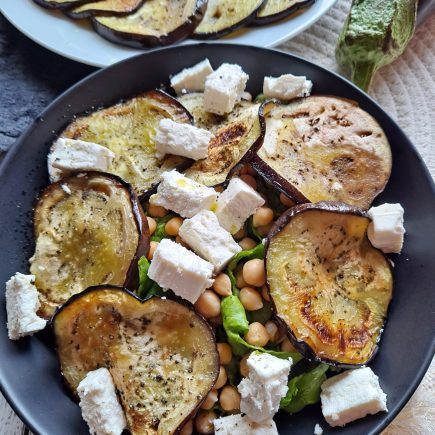 salade d'aubergines grillées à la feta