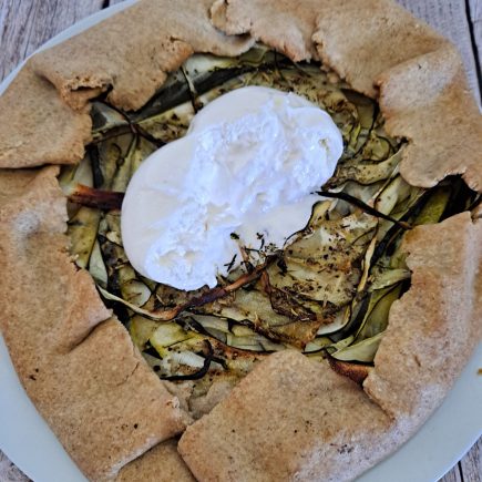 Tarte rustique courgette burrata