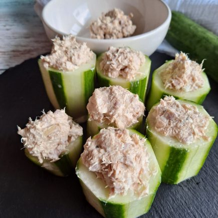 concombre farci aux rillettes de thon