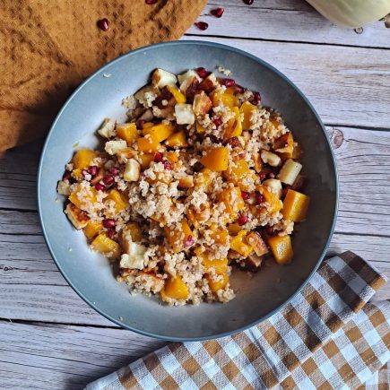 salade de butternut, boulgour et halloumi grillé