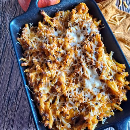 gratin de macaroni, courge et grogonzola